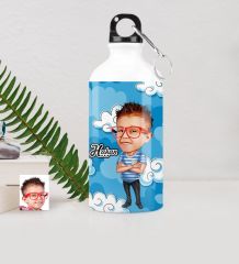 Kişiye Özel Erkek Çocuk Karikatürlü Metal Suluk (500 ml.)