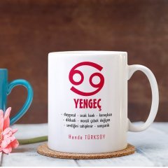 Kişiye Özel Yengeç Burcu Beyaz Kupa Bardak
