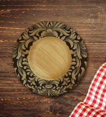 Kişiye Özel Retro Motif Tasarımlı Doğal Ahşap Tabaklı Heybeli Çay Bardağı Model 6