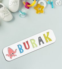 BK Toys Çocuklara Özel İsimli Figürlü Ahşap Eğitici Yapboz Puzzle-8