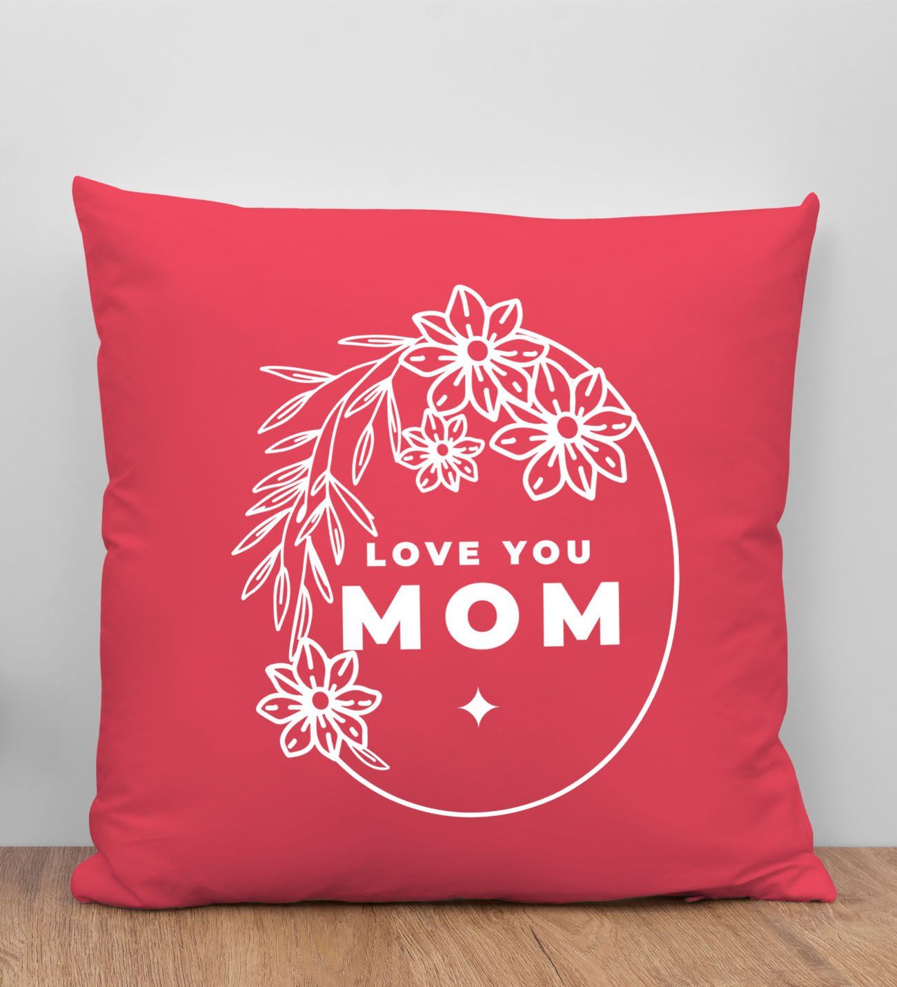 BK Gift Anneler Günü Tasarımlı Kırmızı Kırlent Yastık, Anneye Hediye, Ev Dekorasyonu, Anneler Günü Hediyesi-4
