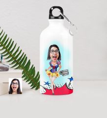 Kişiye Özel Pamuk Prenses Karikatürlü Metal Suluk (500 ml.)