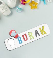 BK Toys Çocuklara Özel İsimli Figürlü Ahşap Eğitici Yapboz Puzzle-7