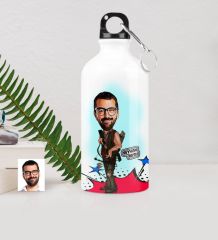 Kişiye Özel Bay Okçu Karikatürlü Metal Suluk (500 ml.)
