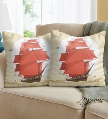BK Gift Gemi Tasarımlı İkili Yastık-1