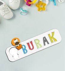 BK Toys Çocuklara Özel İsimli Figürlü Ahşap Eğitici Yapboz Puzzle-6