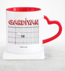 Kişiye Özel Mesleki Gardiyan Kırmızı Kalpli Kupa Bardak - 1