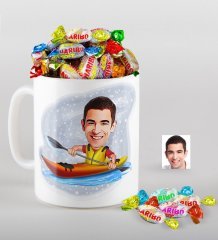 Kişiye Özel Bay Kanocu Karikatürlü Kupa ve Haribo Şeker Hediye Seti-1