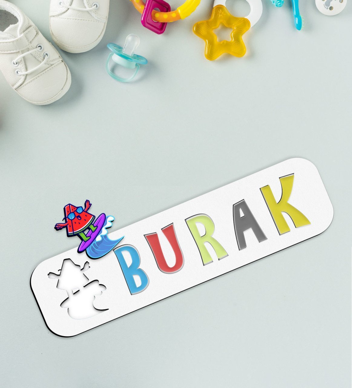 BK Toys Çocuklara Özel İsimli Figürlü Ahşap Eğitici Yapboz Puzzle-5