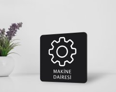 BK Home Makine Dairesi Kapı Yönlendirme Levhası
