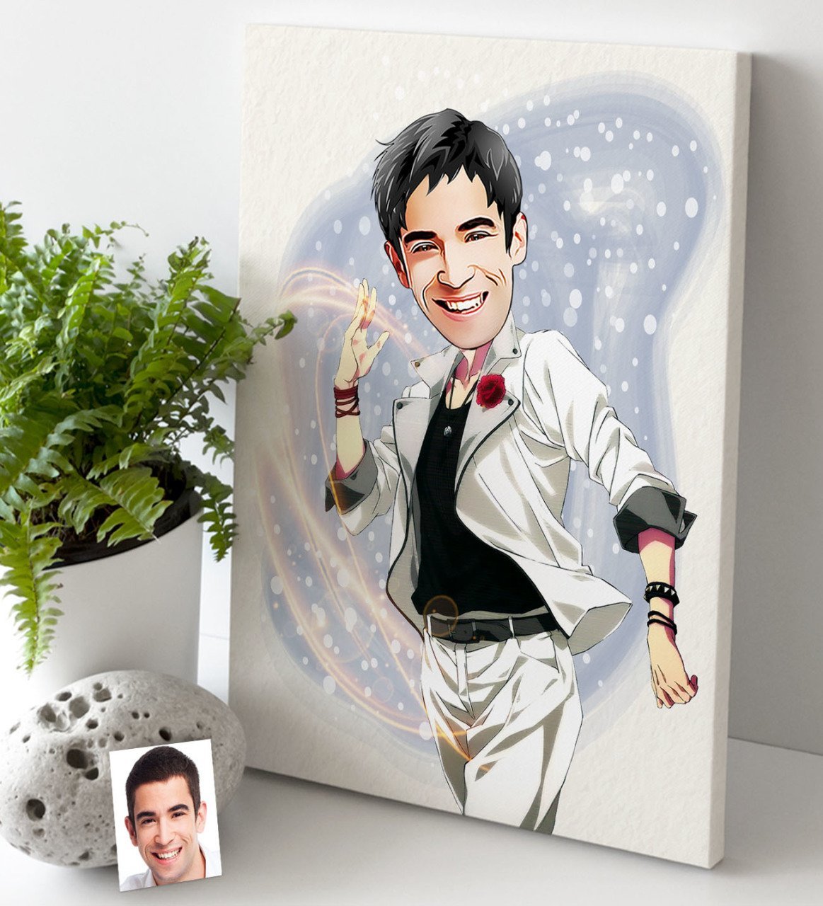 Kişiye Özel Erkek Karikatürlü Kanvas Tablo 30x50cm-34