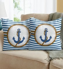 BK Gift Çapa Tasarımlı İkili Yastık-2