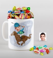Kişiye Özel Bay Jokey Karikatürlü Kupa ve Haribo Şeker Hediye Seti-1