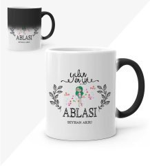 Kişiye Özel Yılın En İyi Ablası Sihirli Kupa Bardak - 1