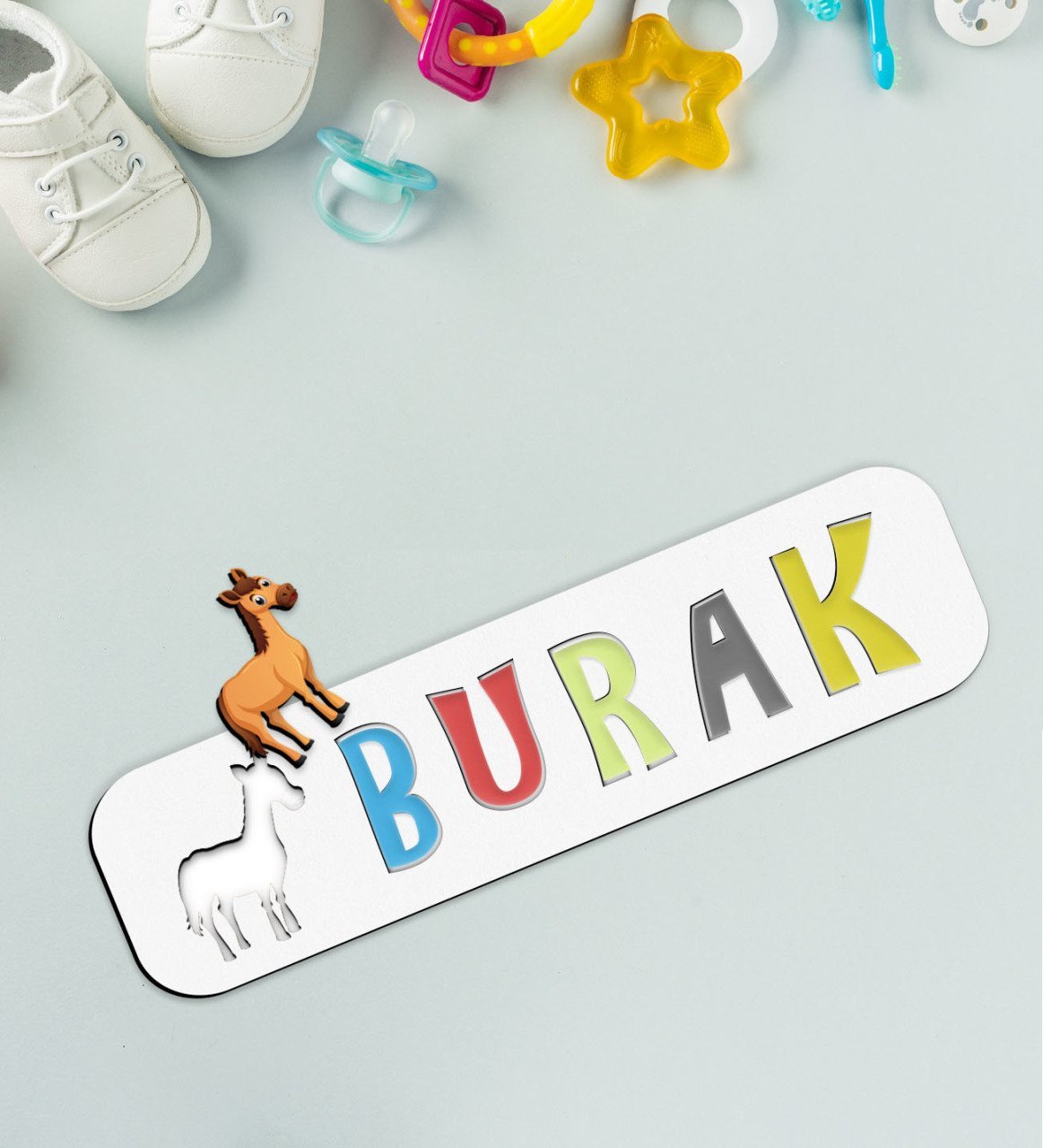 BK Toys Çocuklara Özel İsimli Figürlü Ahşap Eğitici Yapboz Puzzle-4