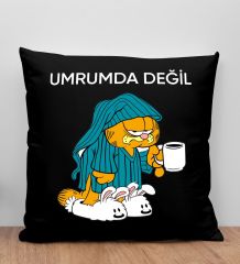 BK Gift Umrumda Değil Tasarımlı Siyah Kırlent Yastık, Arkadaşa Hediye, Ev Dekorasyonu, Ev Hediyesi-1