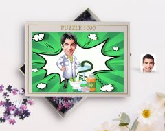 Kişiye Özel Erkek Eczacı Karikatürlü 1000 Parça Profesyonel Puzzle-2