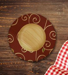 Kişiye Özel Retro Motif Tasarımlı Doğal Ahşap Tabaklı Heybeli Çay Bardağı Model 1