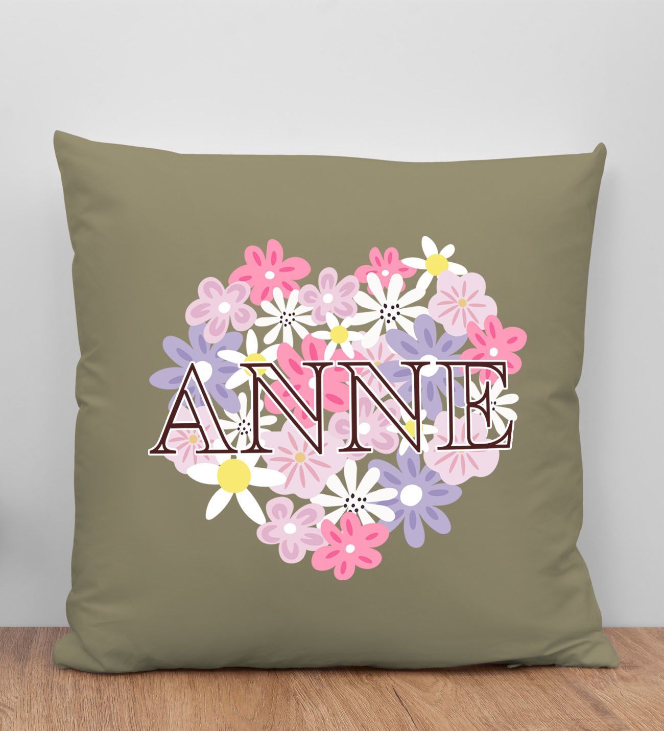 BK Gift Anneler Günü Tasarımlı Haki Kırlent Yastık, Anneye Hediye, Ev Dekorasyonu, Anneler Günü Hediyesi-3