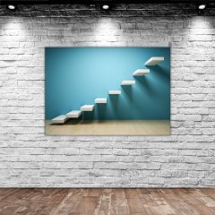 BK Home Üç Boyutlu Merdivenler Tasarımlı Kanvas Tablo 50x70cm-1