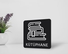 BK Home Kütüphane Kapı Yönlendirme Levhası-1