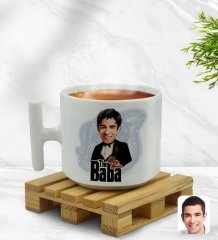 Kişiye Özel Baba Godfather Karikatürlü T Kulplu Beyaz Middle Kupa Bardak-4