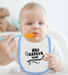 BK Kids Hau Kafaya Tasarımlı Mavi Bebek Mama Önlüğü-1