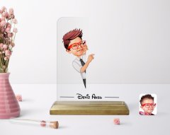 Kişiye Özel Erkek Çocuk Karikatürlü Ahşap Standlı Çerçeve-3