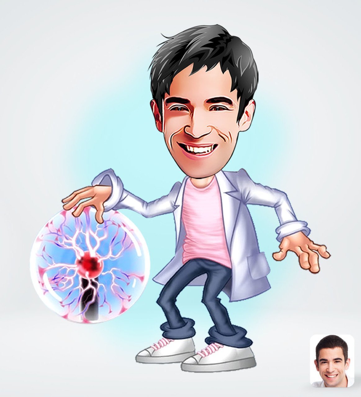 Kişiye Özel Erkek Elektrik Mühendisi Tasarımlı Dijital Karikatür-1