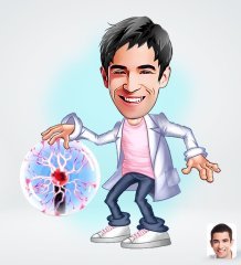 Kişiye Özel Erkek Elektrik Mühendisi Tasarımlı Dijital Karikatür-1