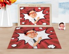 Kişiye Özel Erkek Çocuk Karikatürlü 1000 Parça Profesyonel Puzzle-3