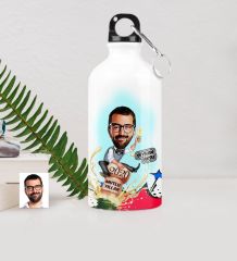 Kişiye Özel Bay Yeni Yıl Karikatürlü Metal Suluk (500 ml.)
