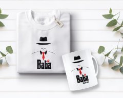 Kişiye Özel Baba Godfather Tasarımlı Beyaz Tişört ve Kupa Seti-8