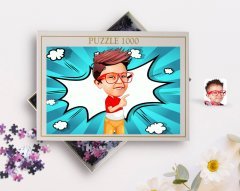 Kişiye Özel Erkek Çocuk Karikatürlü 1000 Parça Profesyonel Puzzle-1
