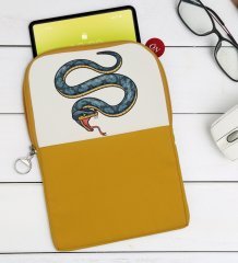 BK Gift Yılan Tasarımlı Taşınabilir Koruyucu Tablet Kılıfı & Organizer Çanta - Sarı-1