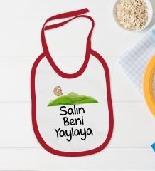 BK Kids Salın Beni Yaylaya Tasarımlı Kırmızı Bebek Body Zıbın ve Mama Önlüğü Hediye Seti-1
