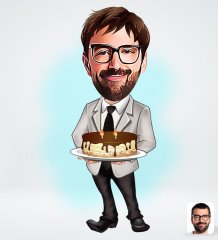 Kişiye Özel Erkek Doğum Günü Tasarımlı Dijital Karikatür-4