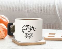 BK Gift Kişiye Özel İsimli Siyah Kulplu Çay & Kahve Fincanı-11, Arkadaşa Hediye, Sevgiliye Hediye