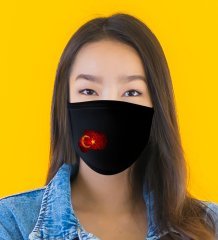 Türk Bayraklı Yıkanabilir Siyah Maske-2