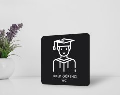 BK Home Erkek Öğrenci WC Kapı Yönlendirme Levhası