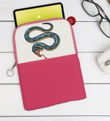 BK Gift Yılan Tasarımlı Taşınabilir Koruyucu Tablet Kılıfı & Organizer Çanta - Pembe-1