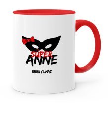 Kişiye Özel Süper Anne Kırmızı Kupa Bardak - 1