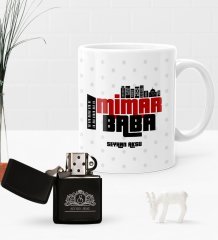 Kişiye Özel Mimar Baba Benzinli Çakmak ve Kupa Seti-1