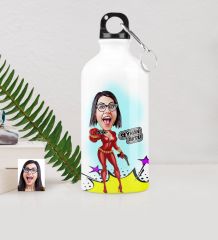 Kişiye Özel Şeytan Kadın Karikatürlü Metal Suluk (500 ml.) - 2