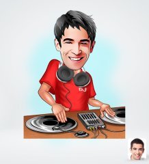 Kişiye Özel Erkek Dj Tasarımlı Dijital Karikatür-1