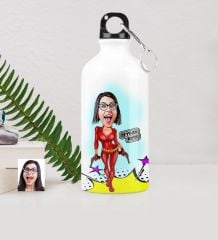 Kişiye Özel Şeytan Kadın Karikatürlü Metal Suluk (500 ml.) - 1