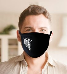 Kartal Figürlü Yıkanabilir Siyah Maske-2