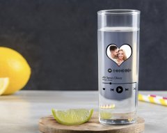 Kişiye Özel Renkli Baskılı Fotoğraflı Spotify Barkodlu  Vodka Bardağı-2