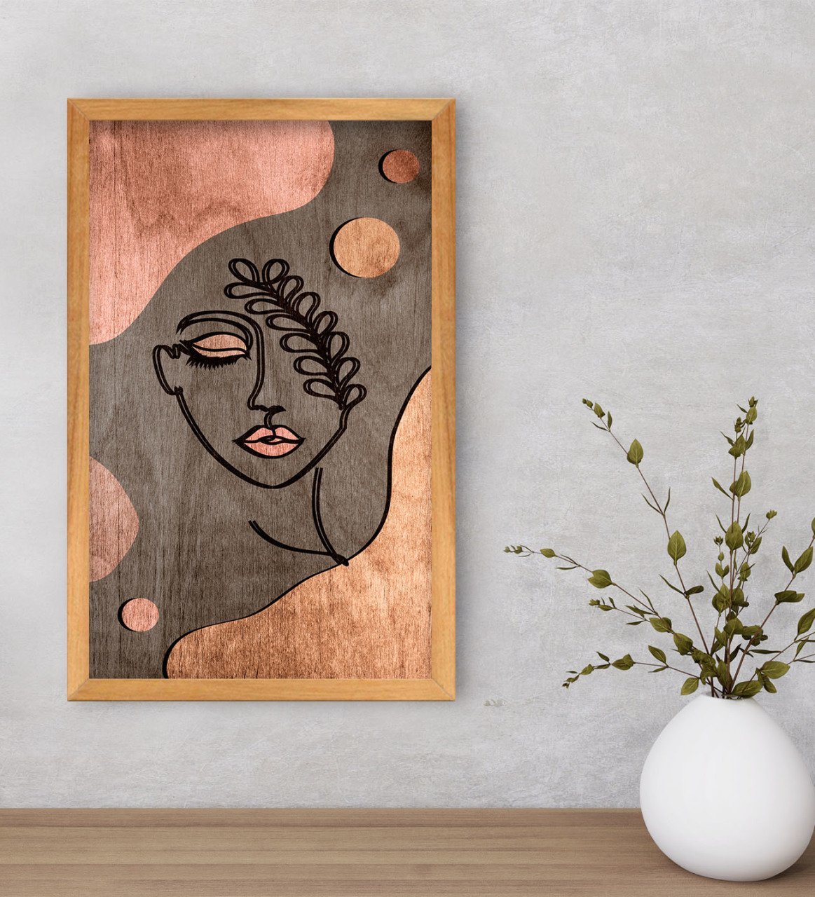 BK Home Minimalist Woman Dekoratif Retro Ahşap Tablo-1