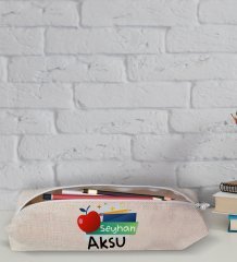 Çocuklara Özel İsimli Keten Okul Kalemliği-21